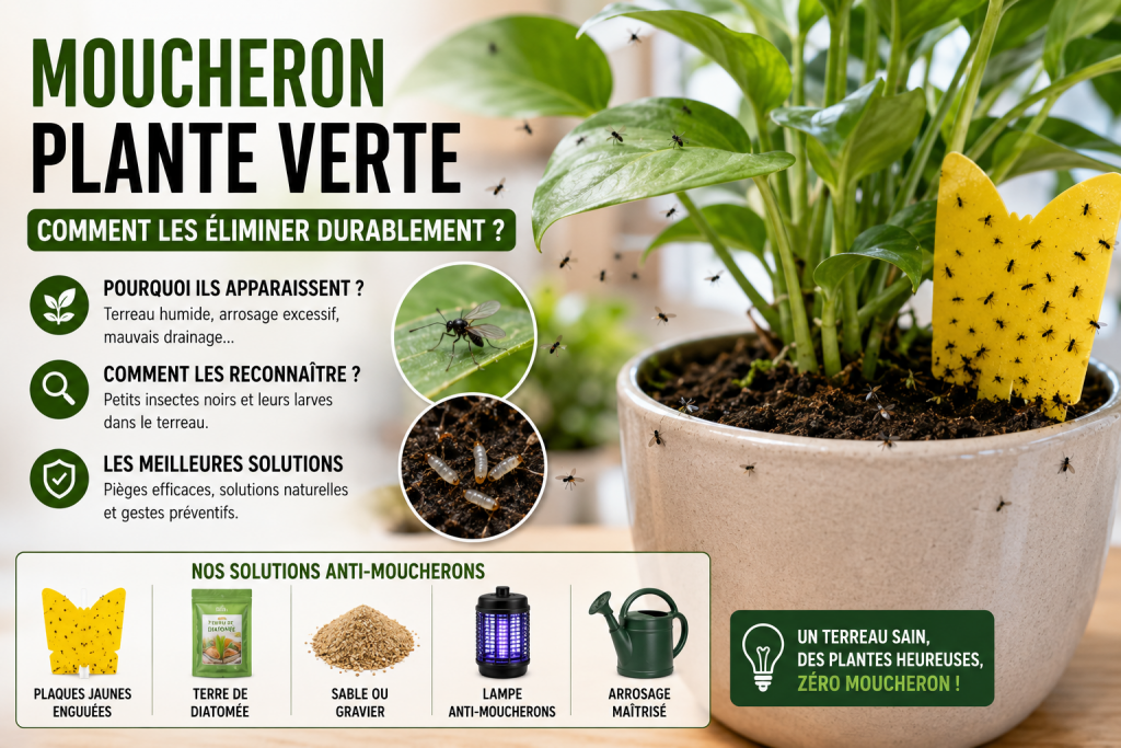 Moucheron plante verte